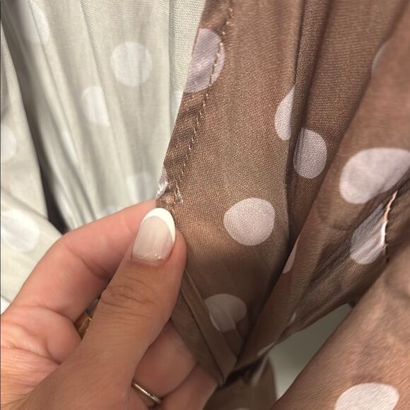 Vici Brown Polka Dot Wrap Dress sz S - Picture 4 of 4